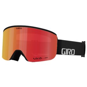 giro axis asian fit ski goggles - snowboard goggles for men - black wordmark strap with vivid ember/vivid infrared lenses