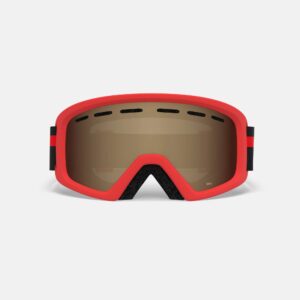 Giro Rev Youth Snow Goggles - Black Red Podium Strap with Amber Rose Lens (2021)