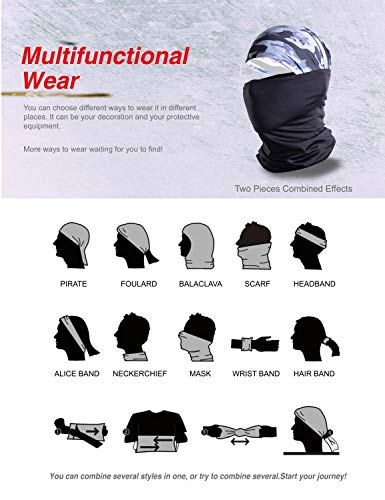 SUPREAKER 6 Pack Camo Cooling Neck Gaiters for Men Summer, Silk Bandana UV Protection for Motorcycle Hiking, Head Scarf face mask Cover Outdoor Windproof