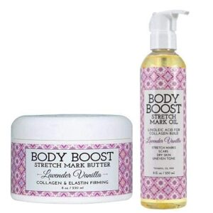body boost lavender stretch mark butter and oil duo