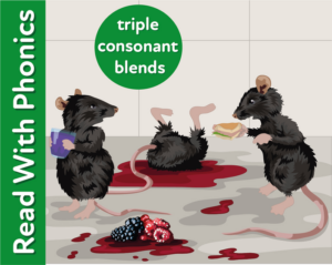 introduces triple consonant blends. read fun rhymes (3 years +)