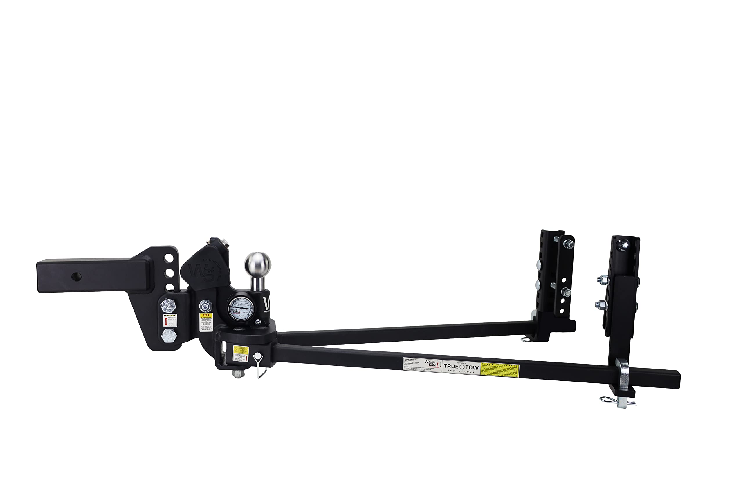 Weigh Safe TrueTow Weight Distribution WSWD8-2 with 4 Point Sway Control & Weight Gauge, 8" Drop 2" Shank 15,000 LBS Max GTW 1,500 LBS Max Tongue Weight - Includes 2-5/16" Tow Ball & 1 Pc Lock Set