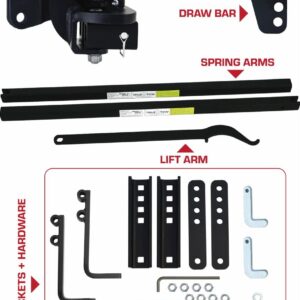 Weigh Safe TrueTow Weight Distribution WSWD8-2 with 4 Point Sway Control & Weight Gauge, 8" Drop 2" Shank 15,000 LBS Max GTW 1,500 LBS Max Tongue Weight - Includes 2-5/16" Tow Ball & 1 Pc Lock Set