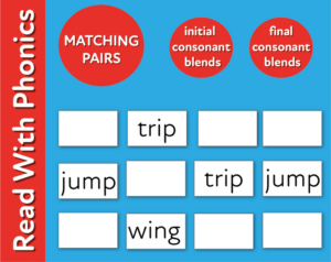 play initial & final consonant blends matching pairs (3 years +)