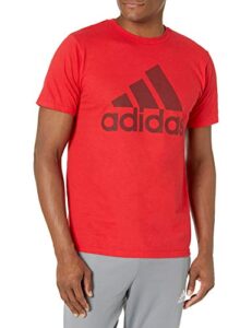 adidas mens go-to short sleeve tee red/black x-large