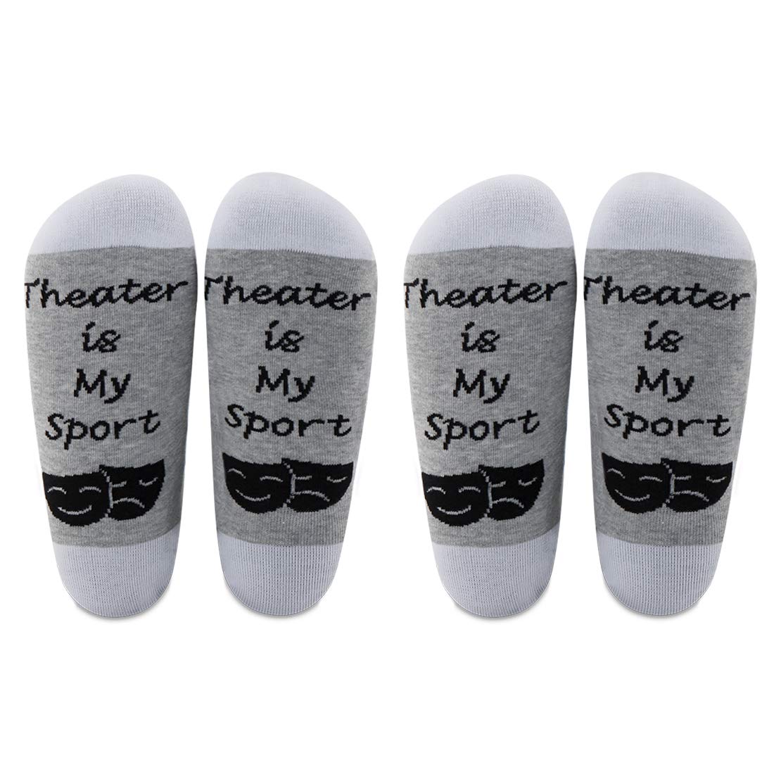 LEVLO Actor Gift Theatre Gifts Theater is My Sport Cotton Socks Performance Gifts Actress Director Socks (2 Pairs/Set - Mid Calf - 1)