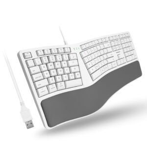 macally wired ergonomic keyboard for mac - comfortable split keyboard mac, compatible apple keyboard with numeric keypad - ergo keyboard for mac macbook pro/air imac
