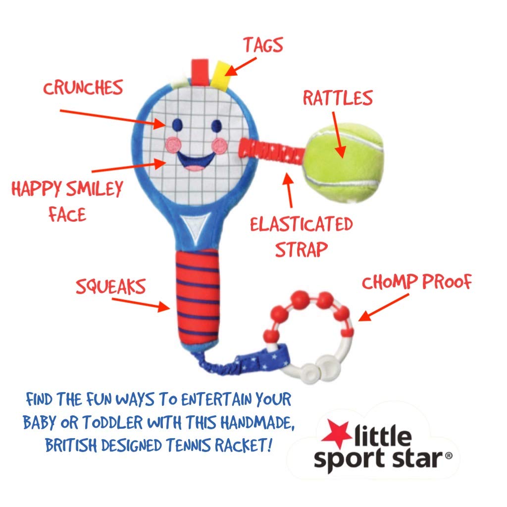 Tennis Racket | Suitable from Birth to 2 Years | Your First Tennis Racket | to Inspire and Play with | Extra Sensory Features for Babies | Part of The LITTLE SPORT STAR Baby Collection