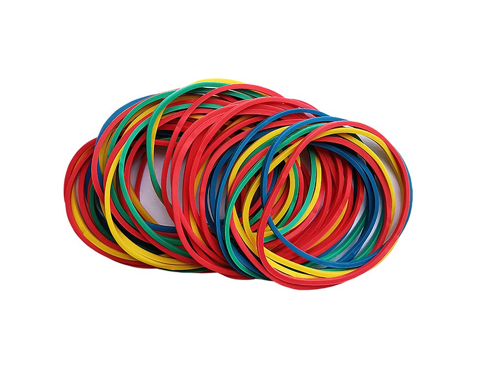 400pcs 38mm(1.5inch) JOYLOYAL Multi-Color Rubber Bands Stretchable Elastic Bands Sturdy Rubber Bands for School Home and Office Use Stationery Supplies