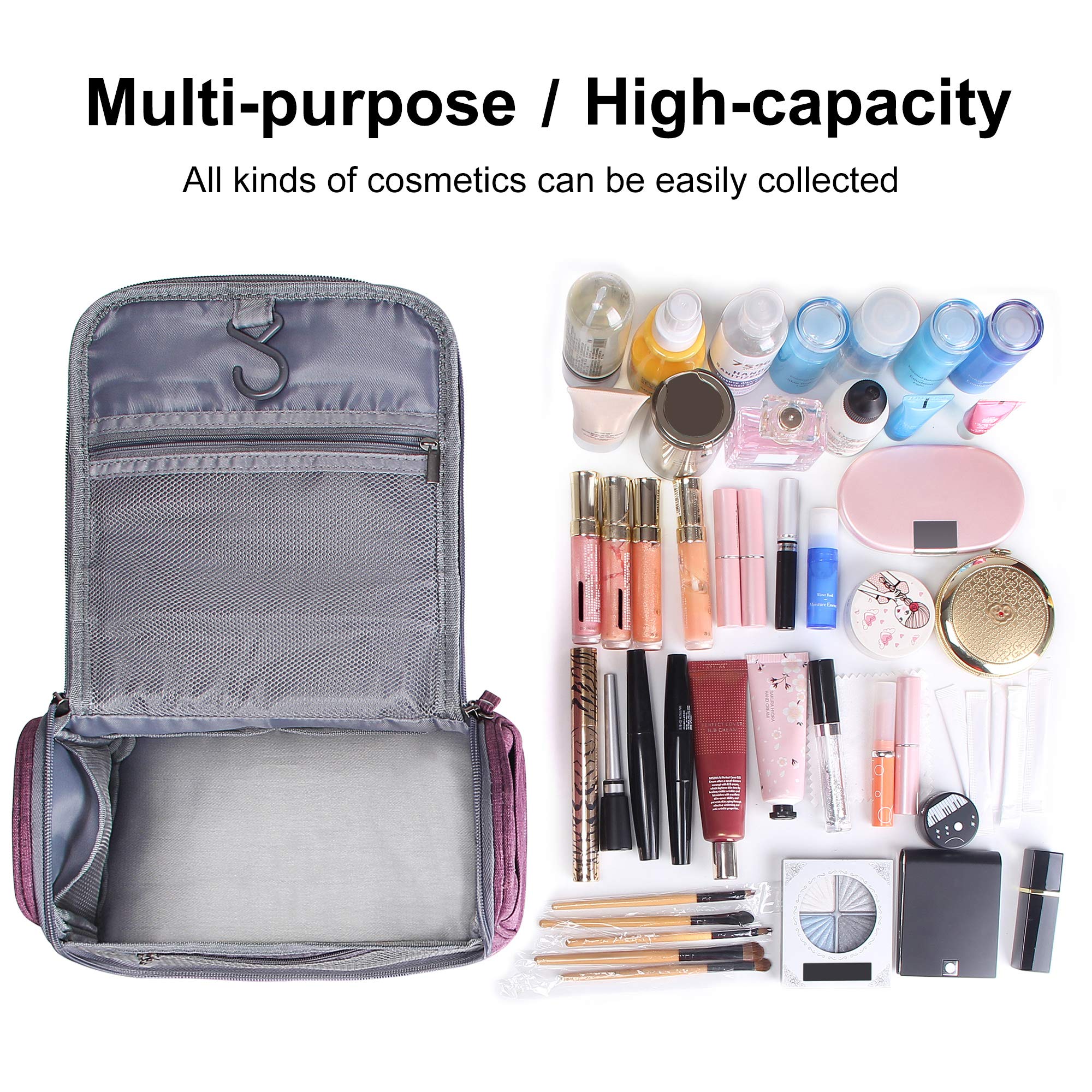 JUMENG Small Compact Hanging Travel Toiletry Bag Makeup Organizers Waterproof Cosmetic Bag Bathroom Shower Storage Bag Dop Kit for Men and Women