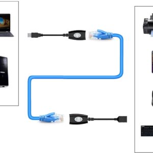 USB Over Cat6，SNLLMZI USB RJ45 Extender Over Cat5/Cat5e/Cat6/Cat7/Cat8 Cable Extension Cable Connector Adapter - 2 Pairs