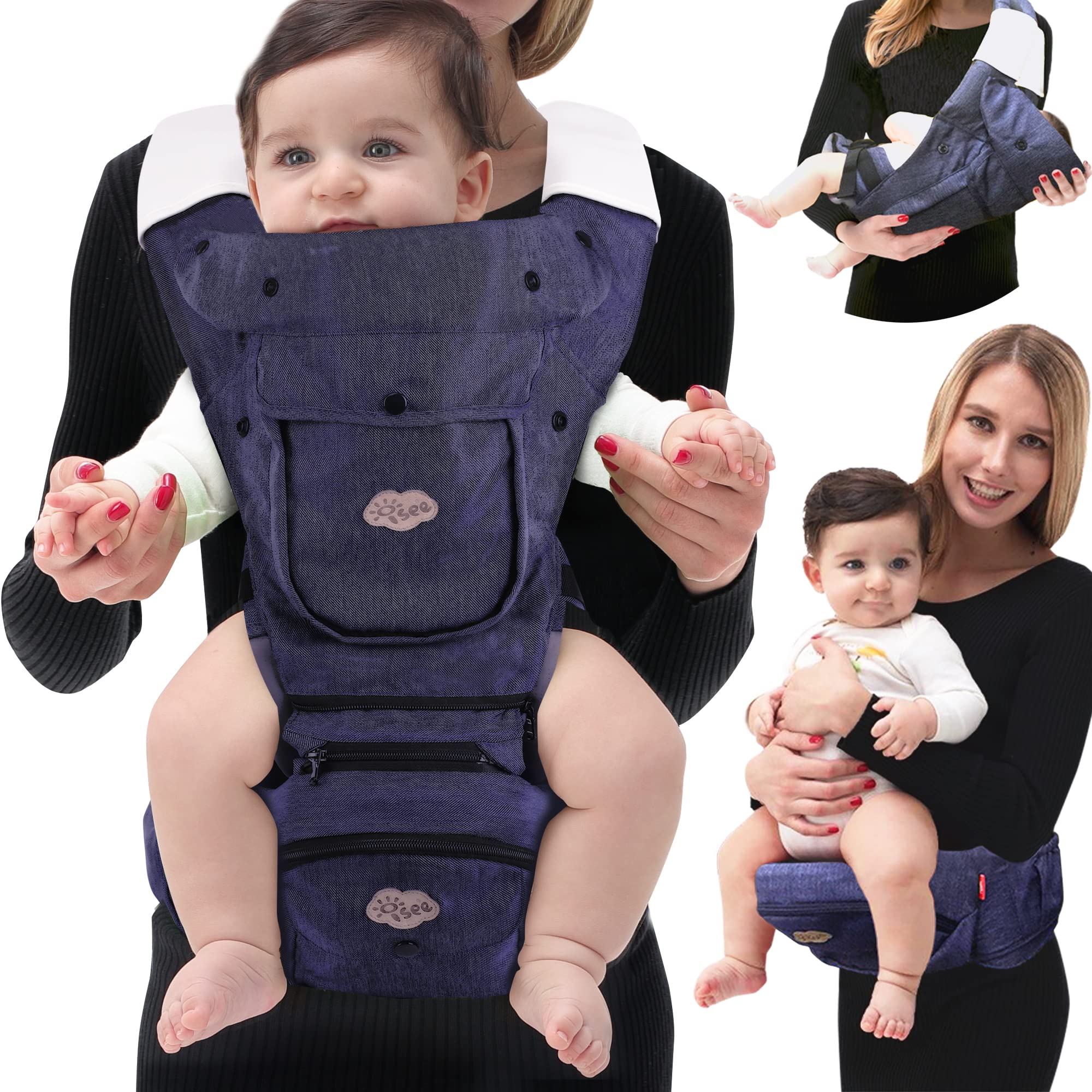 ISEE Ergonomic Baby Carrier, Comfortable Hip Seat and Design for Happy Babies and Parents