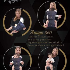 ISEE Ergonomic Baby Carrier, Comfortable Hip Seat and Design for Happy Babies and Parents