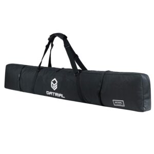 g gatrial snow padded ski bags for air travel - single ski carry bag for cross country, downhill, ski clothes, snow gear, poles and accessories for ski carrier travel luggage case black 185cm