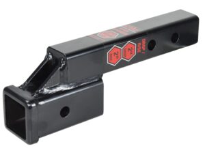 toptow 64121 2-inch receiver trailer hitch extension riser with 2-inch rise/drop, 2-inch solid shank, 10000lbs capacity, anti-rattle bolt