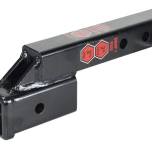 TOPTOW 64121 2-inch Receiver Trailer Hitch Extension Riser with 2-inch Rise/Drop, 2-inch Solid Shank, 10000lbs Capacity, Anti-Rattle Bolt