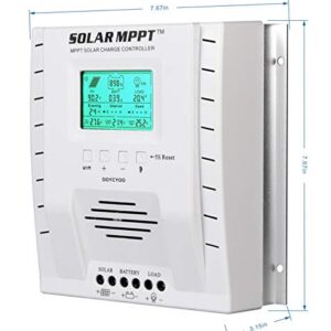 First Solar MPPT Charge Controller 40 amp, 12V 24V Auto 40A Solar Panel Charge Regulator, Max 100V Input with LCD Display for Lead-Acid Sealed Gel AGM Flooded Lithium Battery(MPPT 40A)