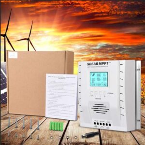 First Solar MPPT Charge Controller 40 amp, 12V 24V Auto 40A Solar Panel Charge Regulator, Max 100V Input with LCD Display for Lead-Acid Sealed Gel AGM Flooded Lithium Battery(MPPT 40A)