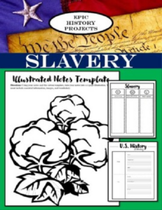 u.s. history: slavery - mini lesson & illustrated notes activity