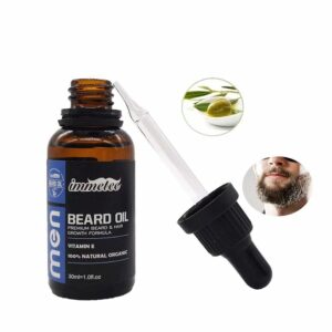 IMMETEE Beard Oil, Natural Ingredients, Shape, Style, Condition & Soften Beards and Mustaches, Moisturize Beard and Reduce Breaks, Split Ends and Bristle, Beard Oil for Men Growth. 30ml/ 1fl oz