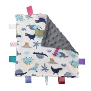 inchant baby boy tag security blanket grey small blanket with colorful tags gift for newborns toddlers