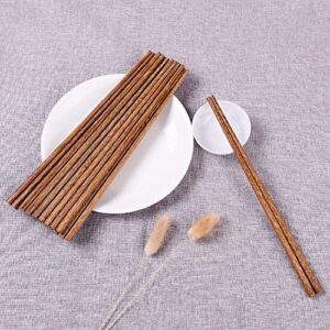 10 Pairs Japanese Chopsticks, Reusable Natural Wooden Chopsticks, 9.8'' Cherry Wood Chopsticks Chinese Tableware Set for Home Kitchen Resturant