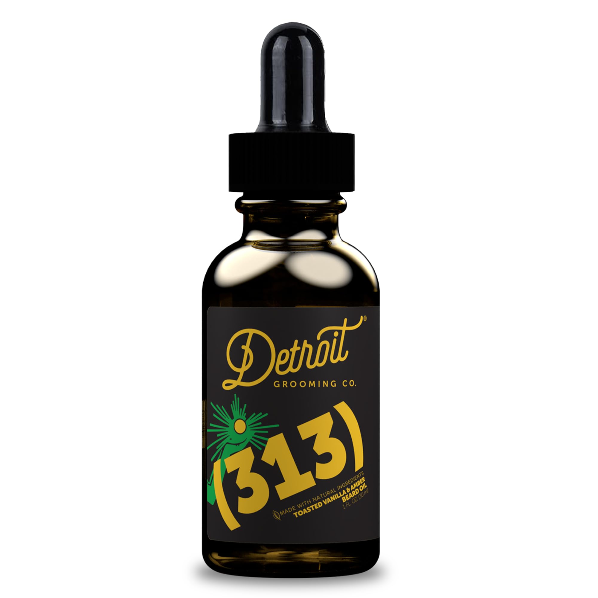 Detroit Grooming Co.Natural Beard Oil for Men - Nourishing & Organic Beard Moisturizer w/Sweet Almond Oil & Vitamin E - Softens, Boosts Growth - Toasted Vanilla Amber Scent- 313 1oz