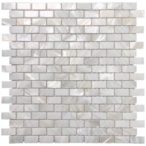 Art3d 10-Piece Mother of Pearl Shell Mosaic Backsplash Tile for Kitchen, Bathroom Walls, Spa Tile, Pool Tile, 12" x 12" White