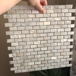 Art3d 10-Piece Mother of Pearl Shell Mosaic Backsplash Tile for Kitchen, Bathroom Walls, Spa Tile, Pool Tile, 12" x 12" White