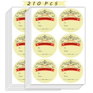 merry christmas stickers seals labels / 2" christmas tags for cards gift envelopes boxes etc.(210 pcs)