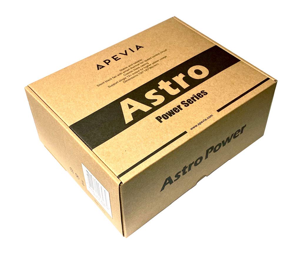 APEVIA ASTRO450W Astro 450W ATX Power Supply with Auto-Thermally Controlled 120mm Fan, 115/230V Switch, All Protections