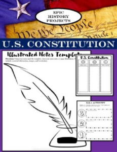 u.s. history: u.s. constitution - mini lesson & illustrated notes activity