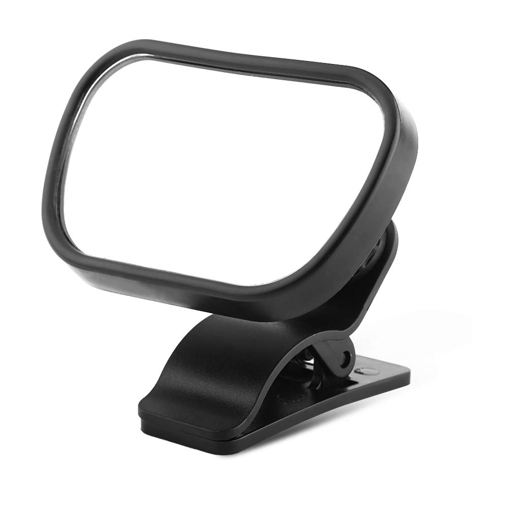 Baby Car Mirror,1Pc Adjustable Car Baby Child Back Seat Rear View Safety Mirror for Rear-Facing Infants With Suction Cup Clip Black