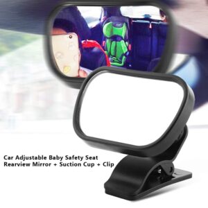 Baby Car Mirror,1Pc Adjustable Car Baby Child Back Seat Rear View Safety Mirror for Rear-Facing Infants With Suction Cup Clip Black