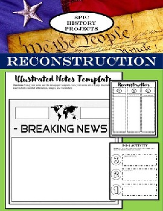 U.S. History: Reconstruction - Mini Lesson & Illustrated Notes Activity