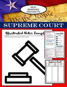 u.s. history: supreme court cases - mini lesson & illustrated notes activity