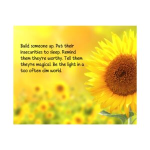 be a light in dim world- motivational wall art, this inspiring wall art print is for office door dcor, desk decorations, home wall art, great aesthetic sunflower typographic print, unframed ? 10x8