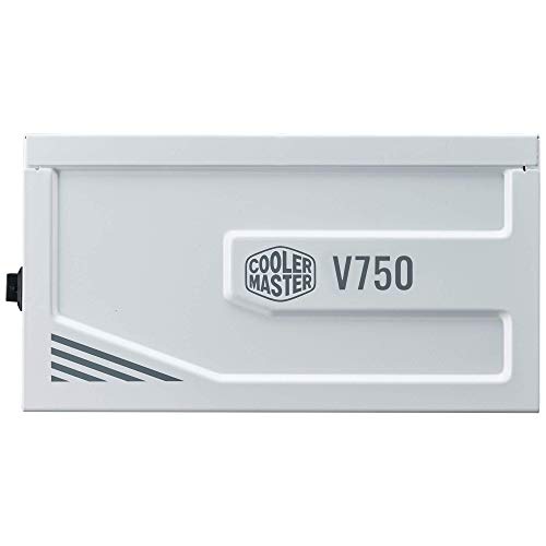 Cooler Master V750 Gold White Edition V2 Full Modular,750W, 80+ Gold Efficiency, Semi-fanless Operation, 16AWG PCIe high-Efficiency Cables, 10 Year Warranty