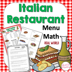 italian restaurant menu real world math