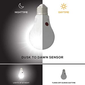 Amazon Basics A19 Dusk to Dawn Sensor LED Light Bulb, 60 Watt Equivalent, Energy Efficient 9W, E26 Standard Base, Soft White 2700K, Non-Dimmable, 10,000 Hour Lifetime , 6-Pack