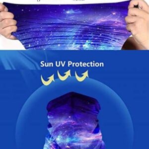 Cooling Neck Gaiter, Face Mask, Sun Dust Protection Bandana Balaclava for Running Cycling Fishing Outdoor Sports (Purple Galaxy)