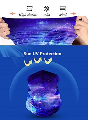 Cooling Neck Gaiter, Face Mask, Sun Dust Protection Bandana Balaclava for Running Cycling Fishing Outdoor Sports (Purple Galaxy)