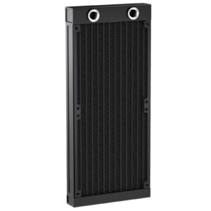 clyxgs water cooling radiator, 12 pipe g1/4 thread heat row radiator 12 pipe aluminum heat exchanger radiator for pc cpu computer water cool system 240mm black