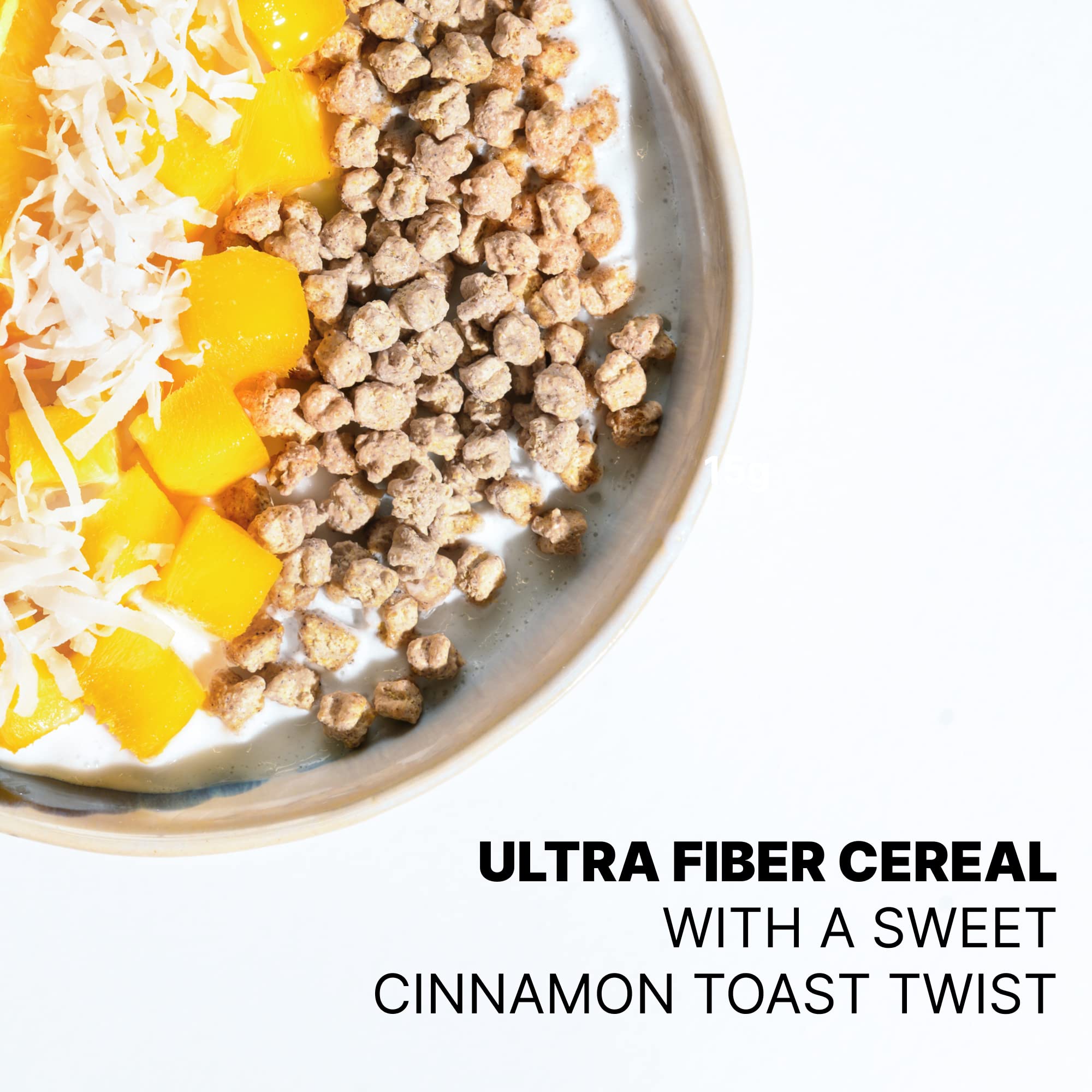 Poop Like A Champion High Fiber Cereal - Cinnamon Toast Flavor | Keto Friendly Low Carb Gluten Free & Healthy | Breakfast Essentials with Soluble, Insoluble & Psyllium Husk Powder