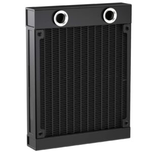 clyxgs water cooling radiator, 12 pipe g1/4 thread heat row radiator 12 pipe aluminum heat exchanger radiator for pc cpu computer water cool system 120mm black