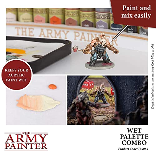 The Army Painter Wet Palette for Acrylic Painting & Hydro Pack Paper Palette Bundle -Premium Wet Palette for Miniatures with 100 Palette Paper Sheets & 4 Wet Palette Sponges -Painting Palette with Lid