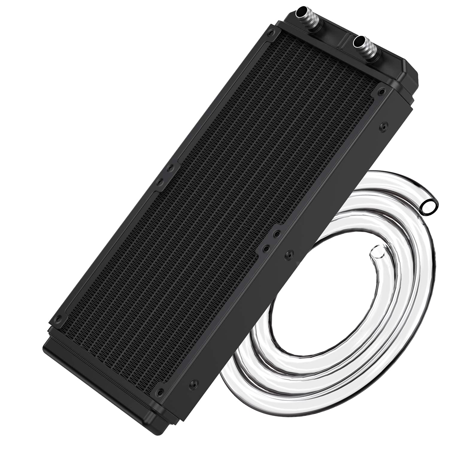 Clyxgs Water Cooling Radiator, 12 Pipe Aluminum Heat Exchanger Radiator with Tube for PC CPU Computer Water Cool System DC12V 240mm