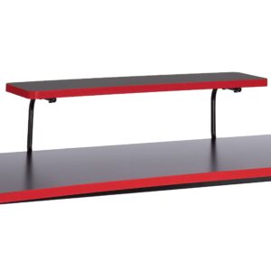 Amazon Basics Height-Adjustable Gaming Desk with Raised Monitor Shelf - Red