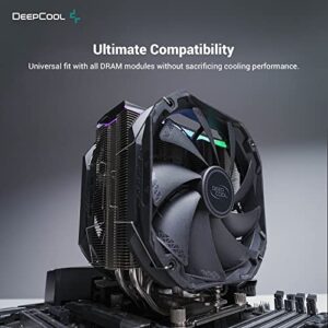 DeepCool AS500 CPU Air Cooler 5V-3Pin ARGB Sync 220w TDP 6mm x 5 Nickel Plated Copper Heat Pipes CPU Cooler with 140mm Fan PWM 1200RPM 70.81CFM for Intel LGA 1700/1200/1151/1150/1155 AMD AM5/AM4