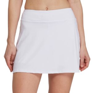 honoursex women golf skirts with pockets tennis skirts with shorts skorts activewear hiking white l